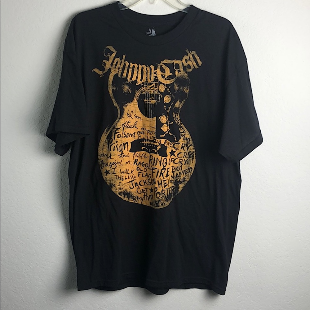 Johnny Cash Black Graphic T-shirt XL